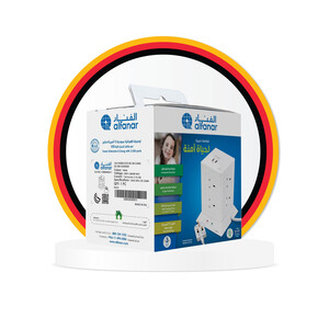 وصلة كهربائية مربعة طاقة بـ 8 مقابس و منفذين USB للشحن السريع كيبلات 1.5 ملم طول 3 متر ، قابس قوة 13 امبير مع زر حماية من الحمل الز ائد لسلامتكم