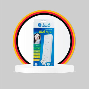 توصيلة كهربائية ثلاثية المقبس 13 أمبير من الفنار بسلك 5 متر